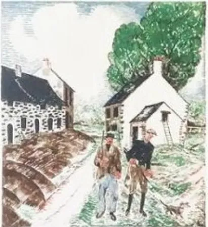 Lithografie Laboureur - Retour de chasse (1927)