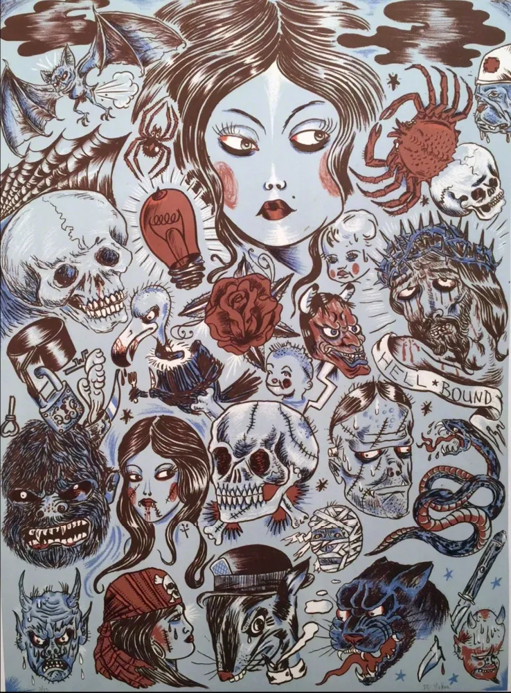 Lithografie Lakra (Dr.) - Untitled Blue