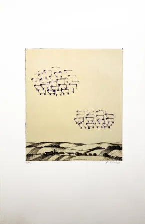 Lithografie Lalanne - LES MOUTONS ( (Polymorphoses) 1978