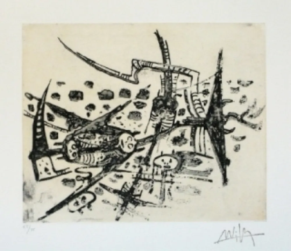 Aquatint Lam - Au galop, au galop n'est pas rose