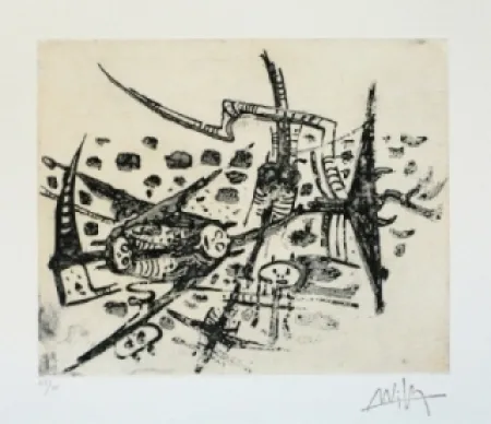 Aquatint Lam - Au galop, au galop n'est pas rose