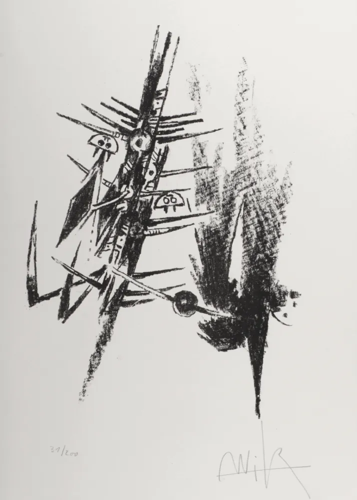 Lithografie Lam - Composition, 1974 - Hand-signed