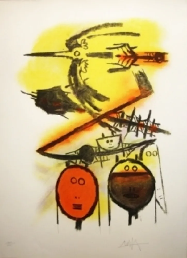 Lithografie Lam - Composition