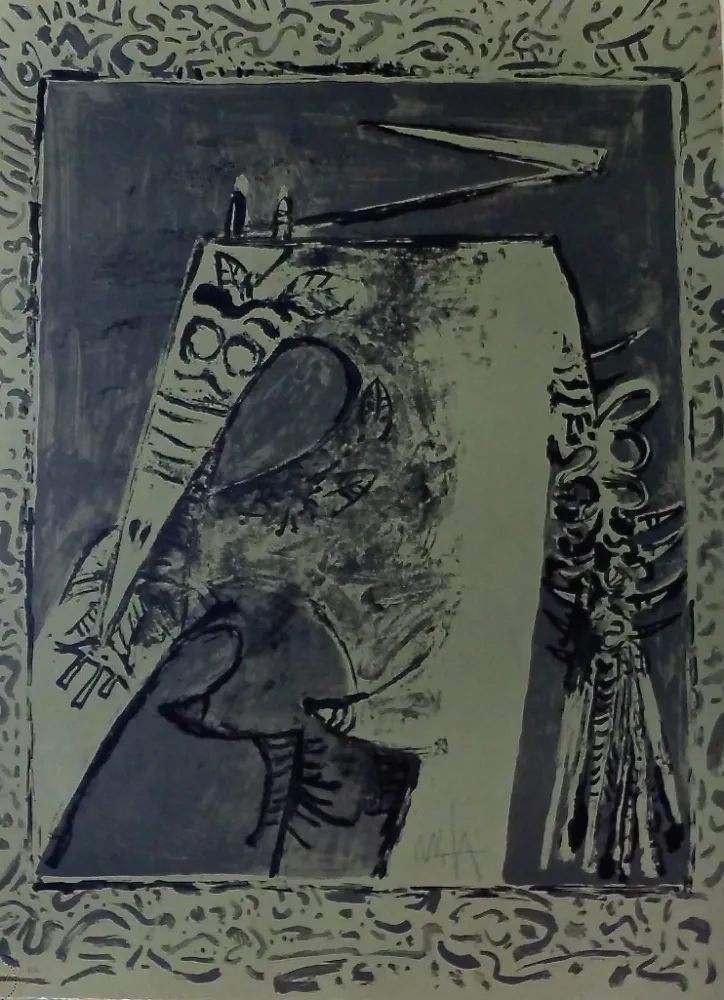 Lithografie Lam - Figura verde