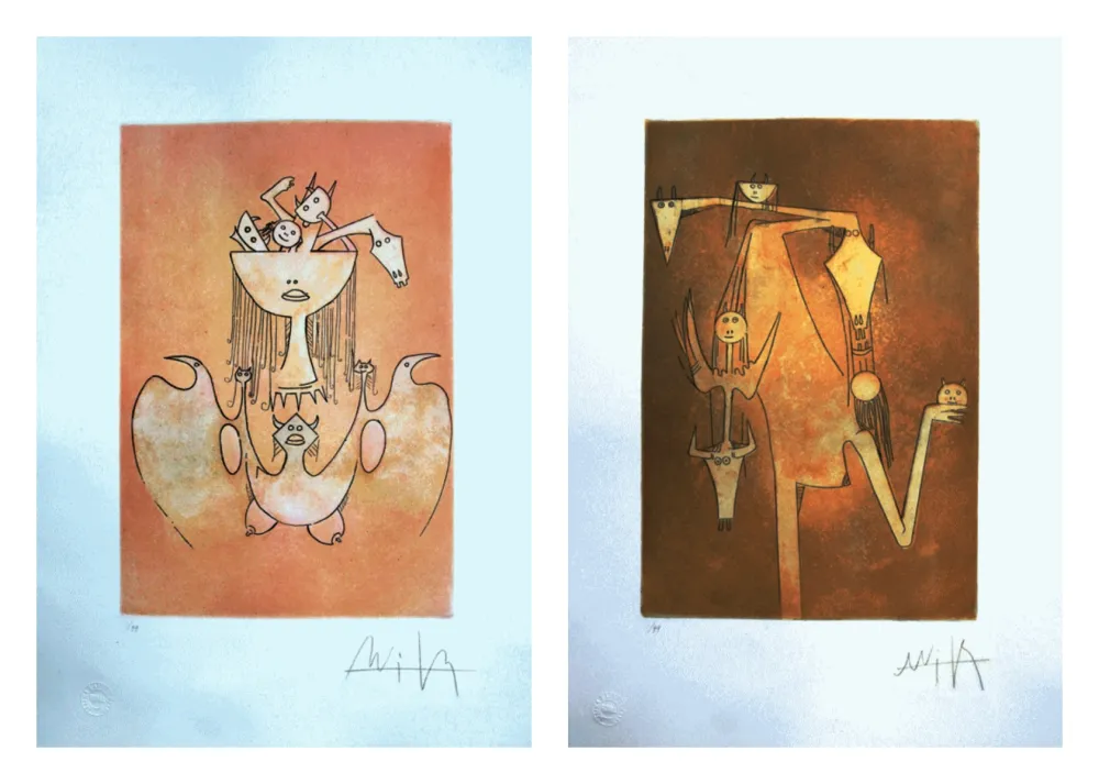 Ets En Aquatint Lam - Le monde magique; La sensualitè de la femme