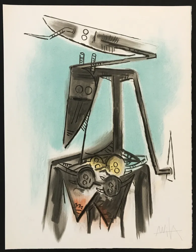 Lithografie Lam - Le Regard Vertical 7303 (Taureau-trois-graines s'est laisse pousser les dents)