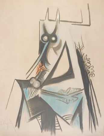 Lithografie Lam - Les vaches sont maigres en Haïti