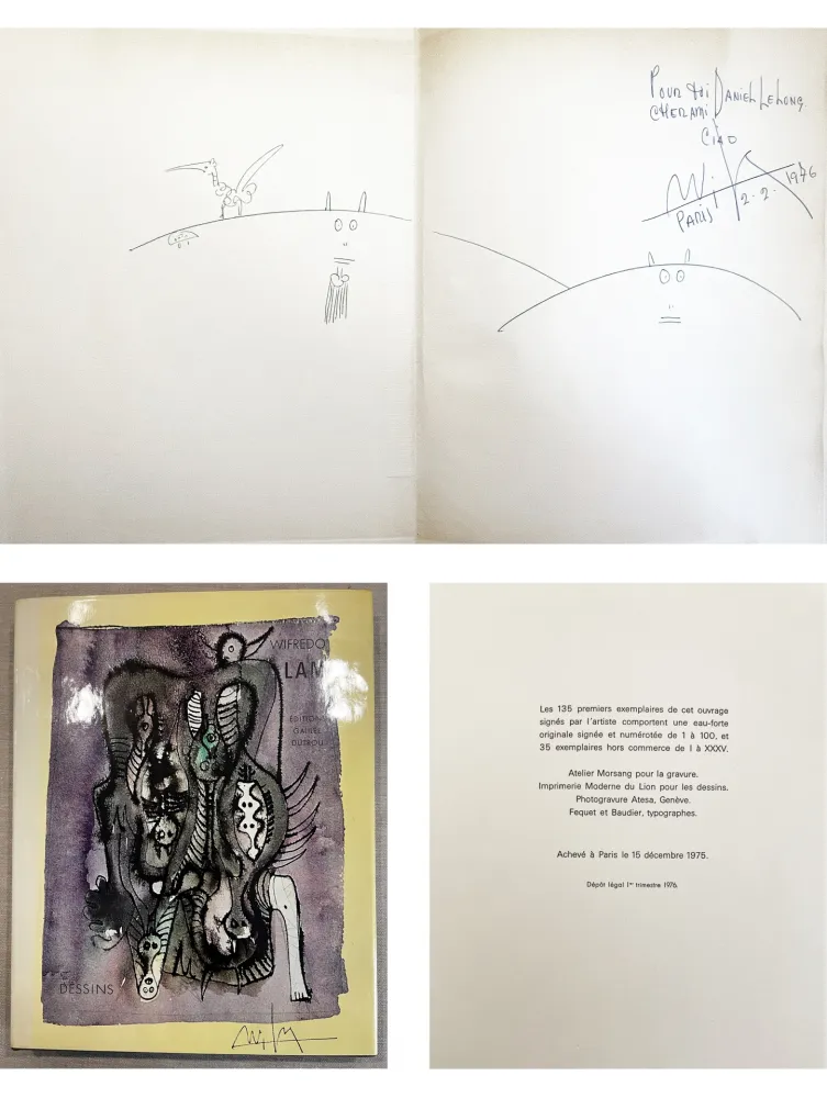 Geïllustreerd Boek Lam - (P. Soupault) DESSINS. Avec un dessin original dédicacé et signé (1975)