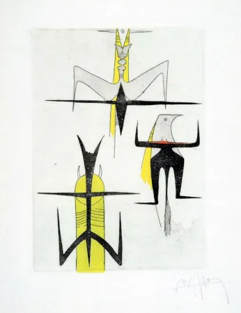 Ets En Aquatint Lam - PAROLES PEINTES (1959) 10 gravures originales de Max Ernst, Jacques Hérold, Wifredo Lam, Sébastian Matta et DorotheaTanning. Poèmes d’Alain Bosquet.