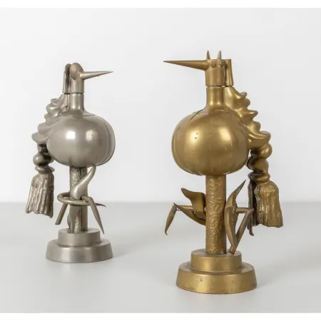 Geen Techniek Lam - Wifredo Lam (1902–1982) - L’Oiseau de fer and L’Oiseau de feu - Brass and chrome