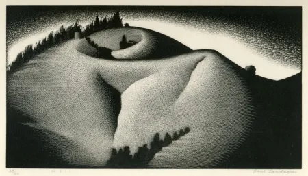 Houtsnede Landacre - Hill