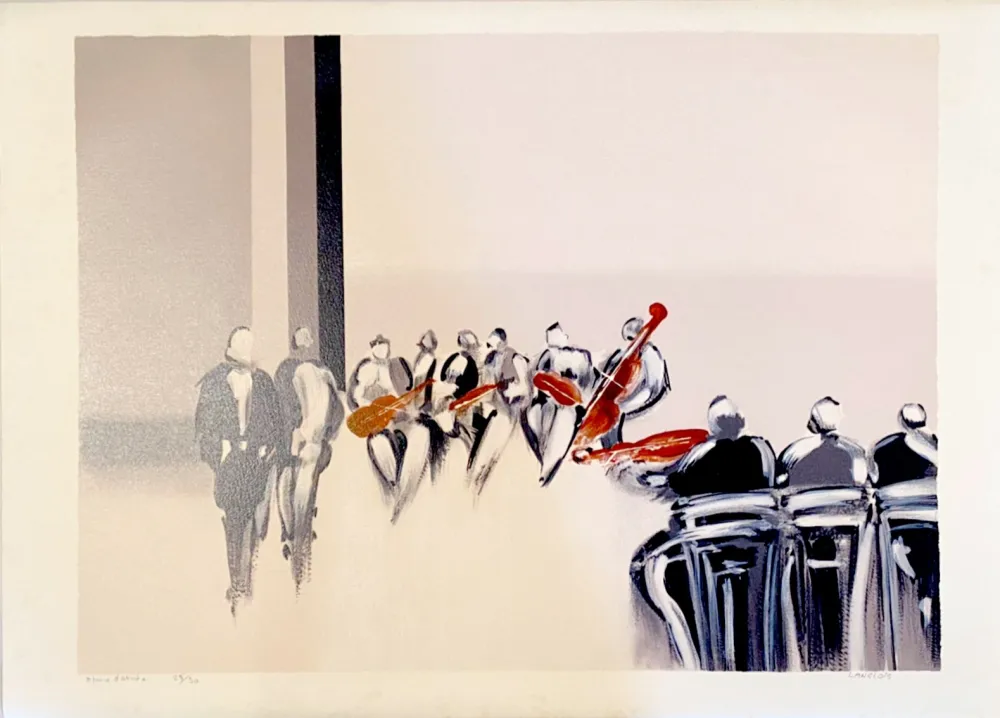 Lithografie Langlois - Les Musiciens