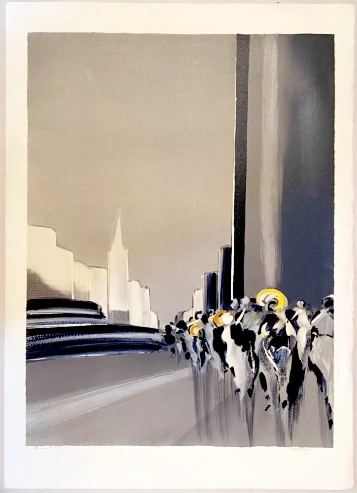 Lithografie Langlois - New York 5th Avenue