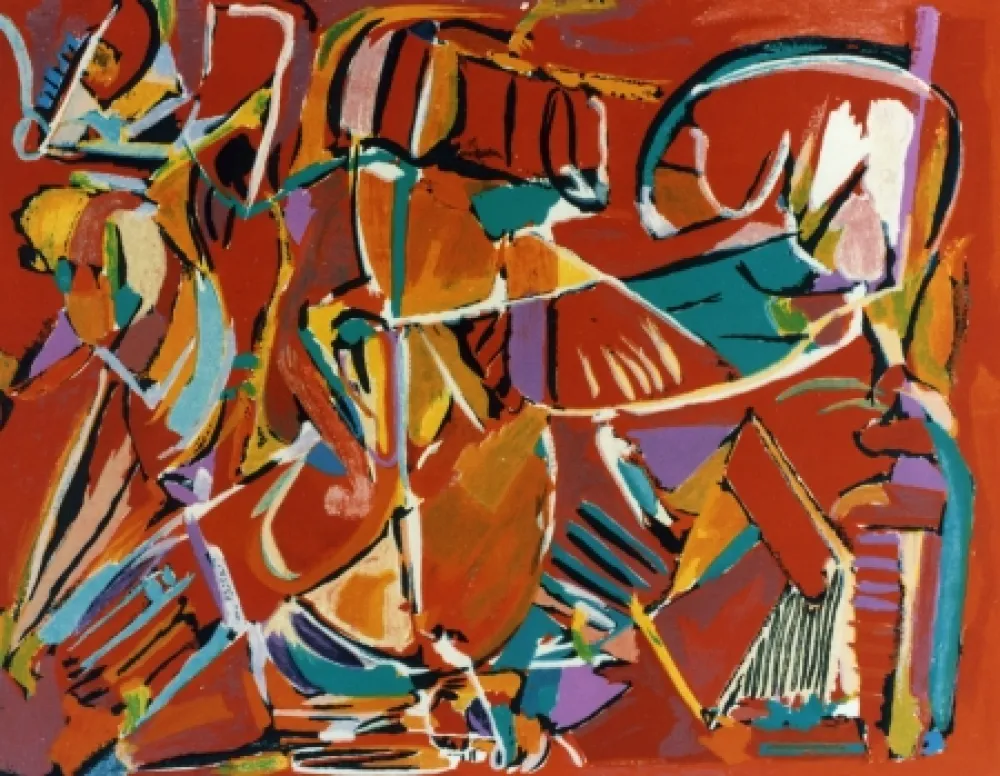 Lithografie Lanskoy - Composition rouge 5