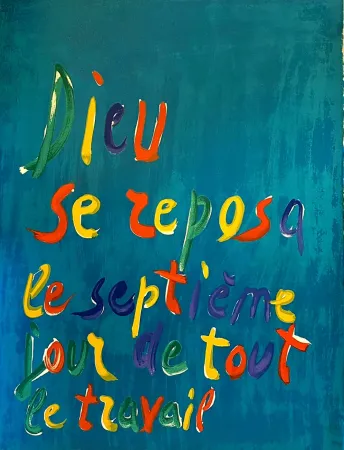 Lithografie Lanskoy - Dieu se reposa le septième jour