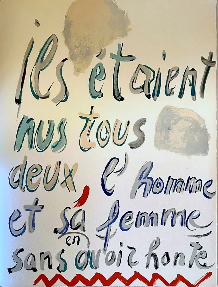 Lithografie Lanskoy - Ils étaient nus tout deux