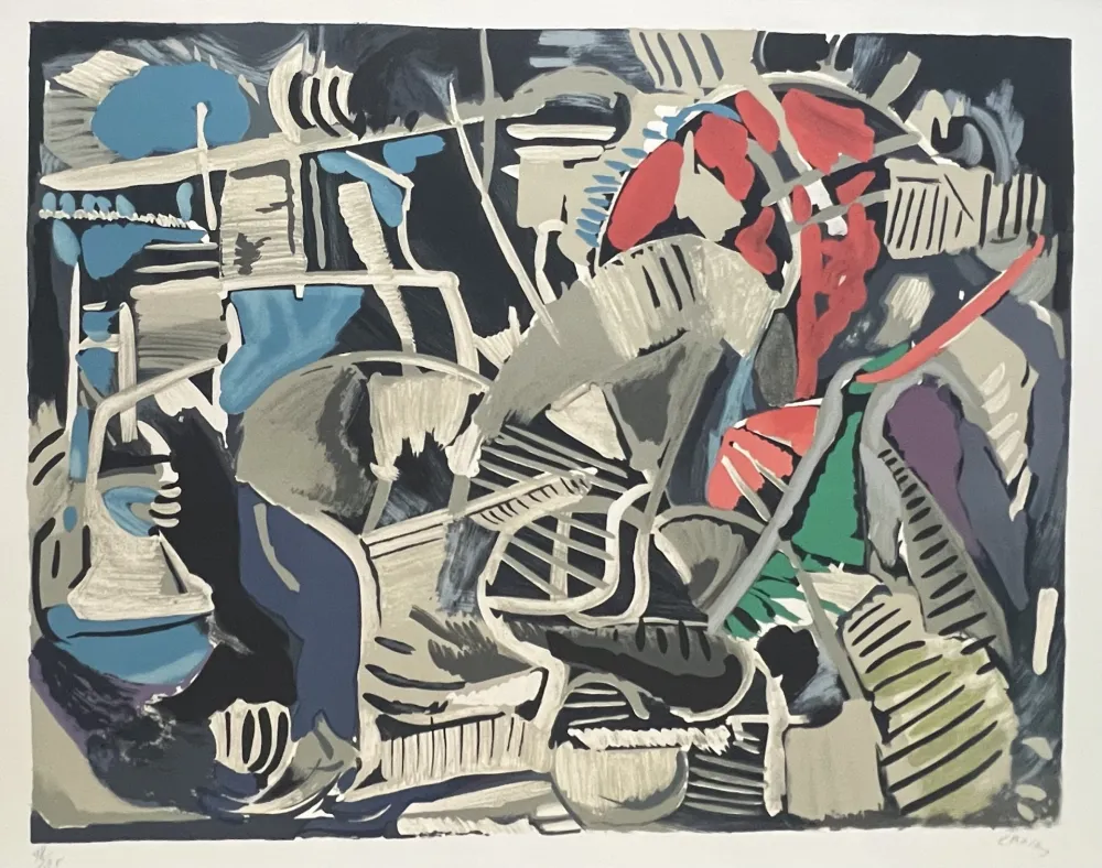 Lithografie Lanskoy - Lithographie Composition abstraite, 1976