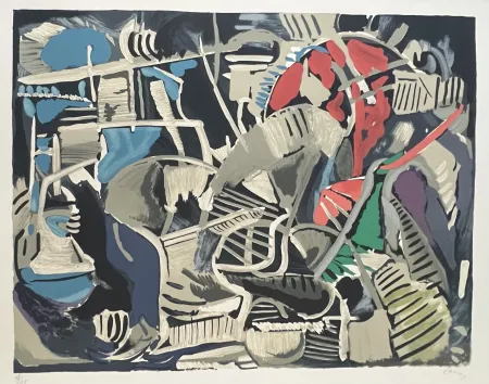 Lithografie Lanskoy - Lithographie Composition abstraite, 1976