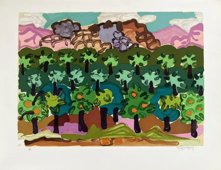 Lithografie Lapicque - La route d'Argos