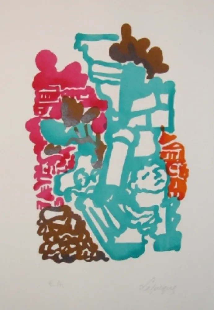 Lithografie Lapicque - Le mont Palatin