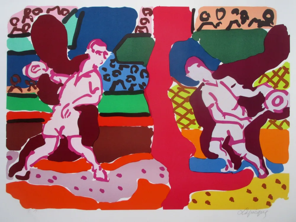 Lithografie Lapicque - Tennis - Double