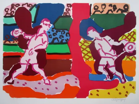 Lithografie Lapicque - Tennis - Double