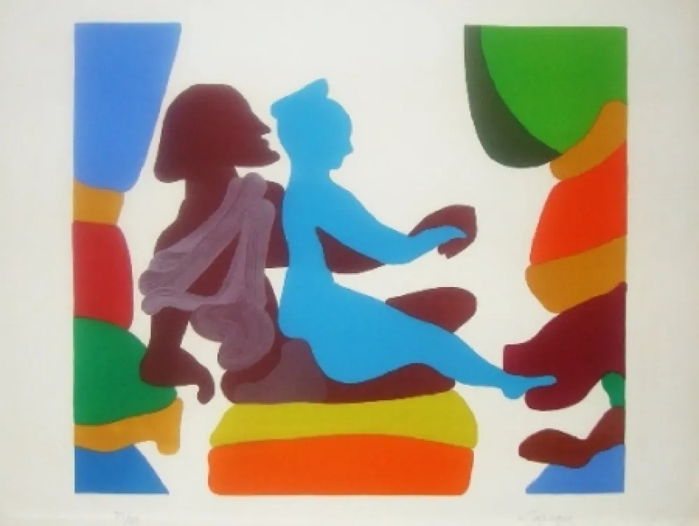 Lithografie Lapicque - Tombeau étrusque