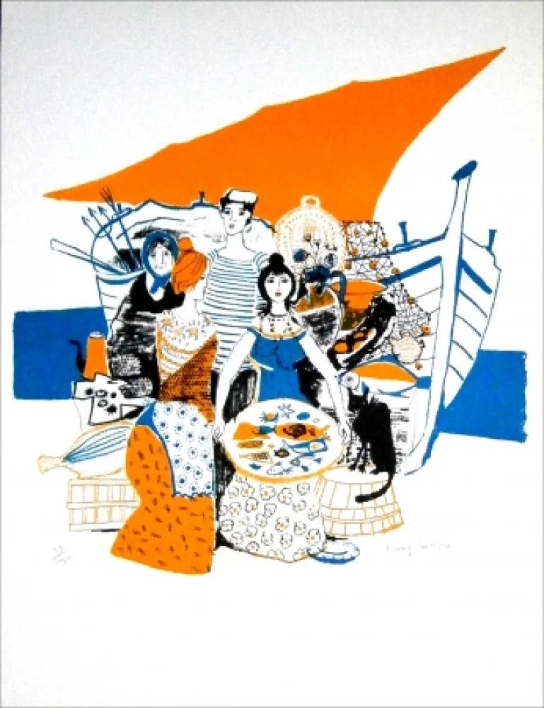 Lithografie Lartigue - Les Poissons
