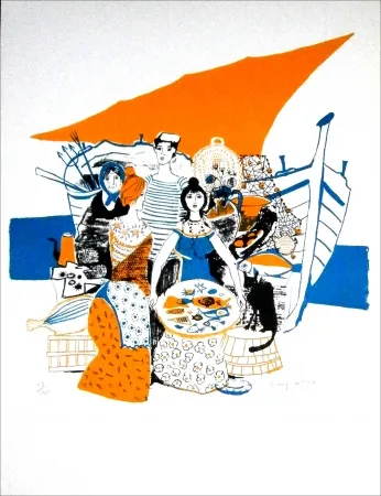 Lithografie Lartigue - Les Poissons