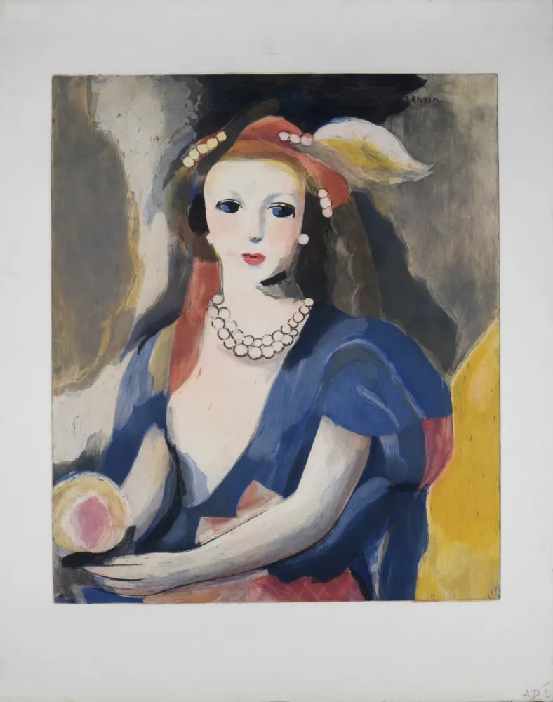 Ets Laurencin - Jeune femme au collier de perles, circa 1980