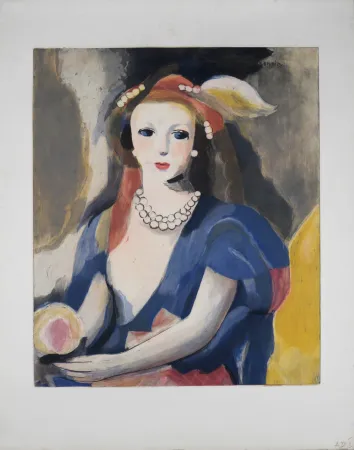 Ets Laurencin - Jeune femme au collier de perles, circa 1980