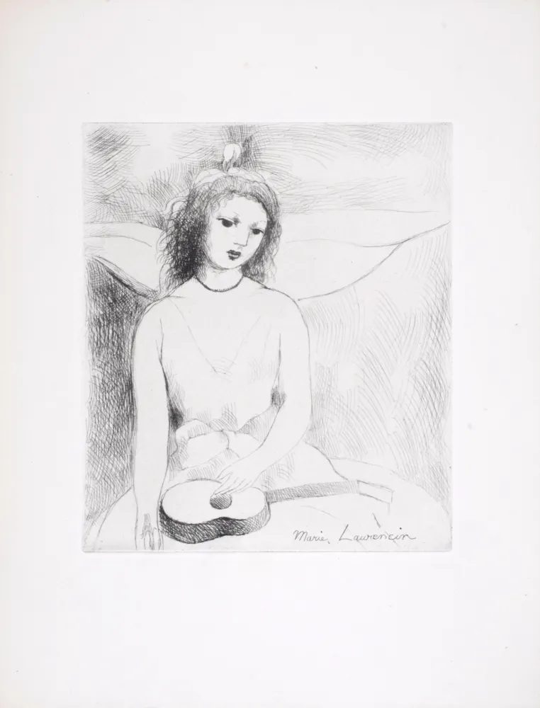 Ets Laurencin - Jeune fille à la guitare, 1946