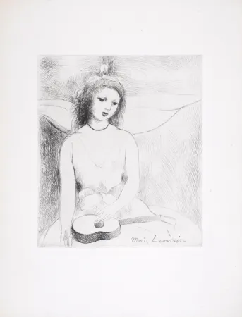 Ets Laurencin - Jeune fille à la guitare, 1946