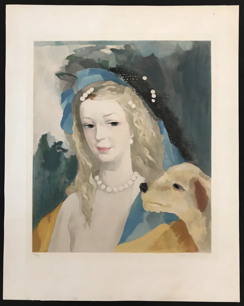 Ets En Aquatint Laurencin - Jeune Fille Avec Chien