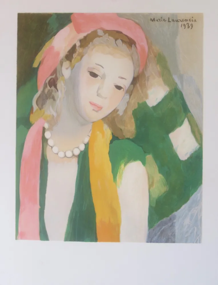 Lithografie Laurencin - Jeune fille pensive