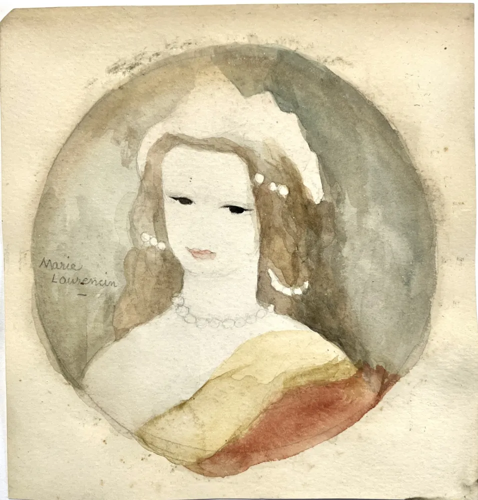 Geen Techniek Laurencin - La jeune fille au collier, vers 1940