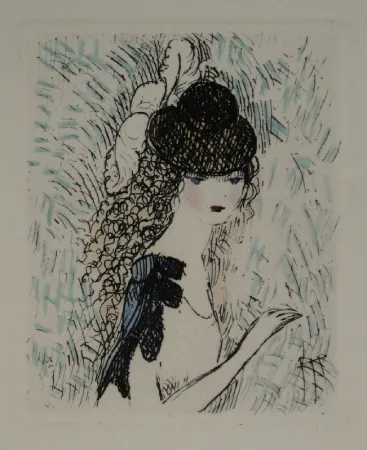 Ets En Aquatint Laurencin - Le chapeau sur les yeux