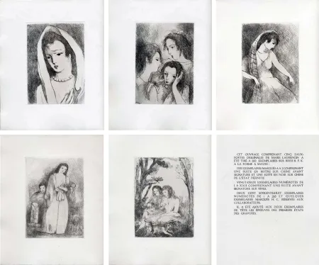 Geïllustreerd Boek Laurencin - Marcel Arland. ANTARES. 5 gravures avec double suite (1944).