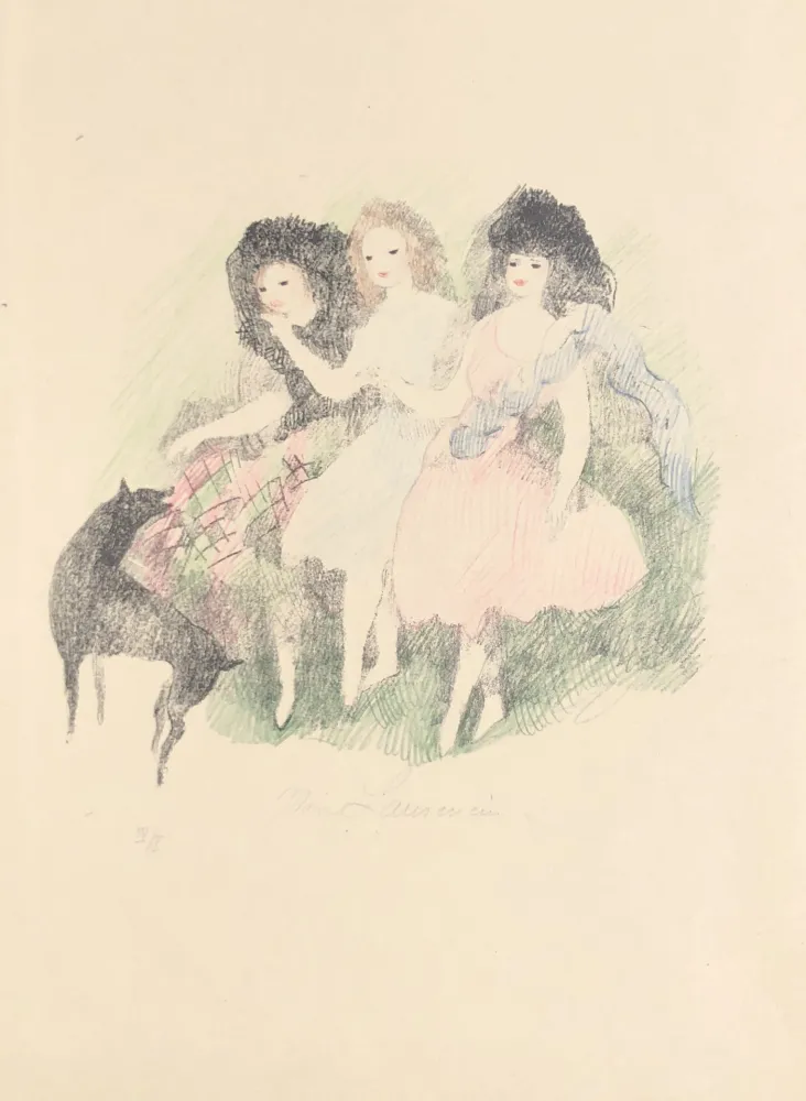Lithografie Laurencin - Promenade (Les Soeurs Brontë filles du vent)