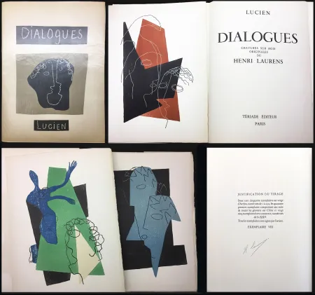 Lithografie Laurens - Lucien de Samosate - DIALOGUES. Bois gravés en couleurs de Henri Laurens (Tériade 1951)
