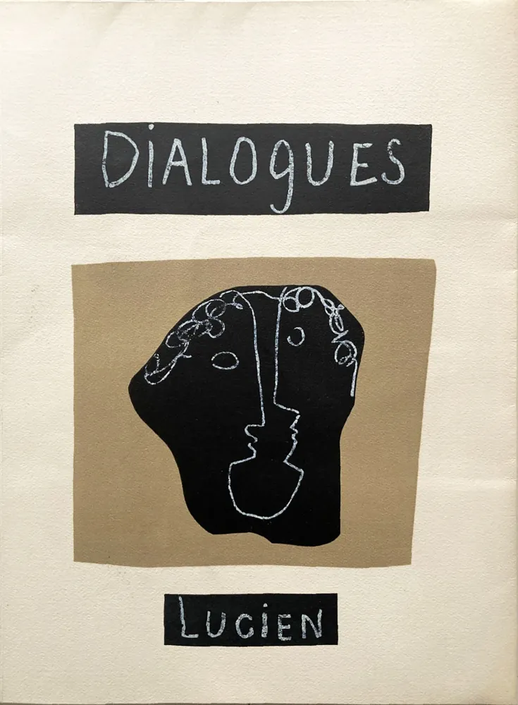 Houtsnede Laurens - Lucien : DIALOGUES. Couverture. Bois original en couleurs ((Tériade 1951)