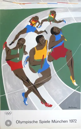 Zeefdruk Lawrence - OL 1972 - original  screenprint
