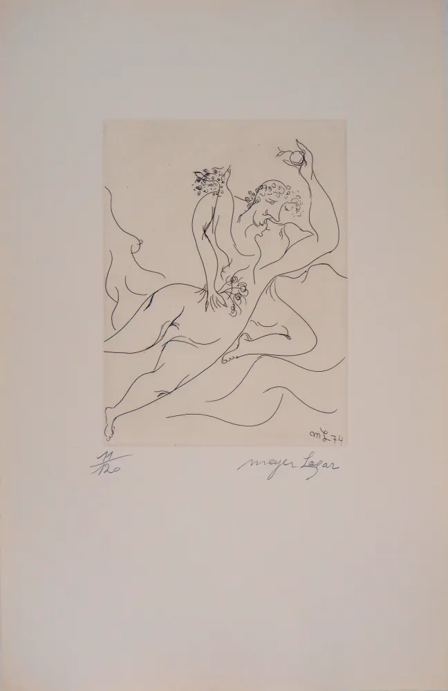 Gravure Lazar - Cantique des Cantiques, Amants emportés par les flots de la passion