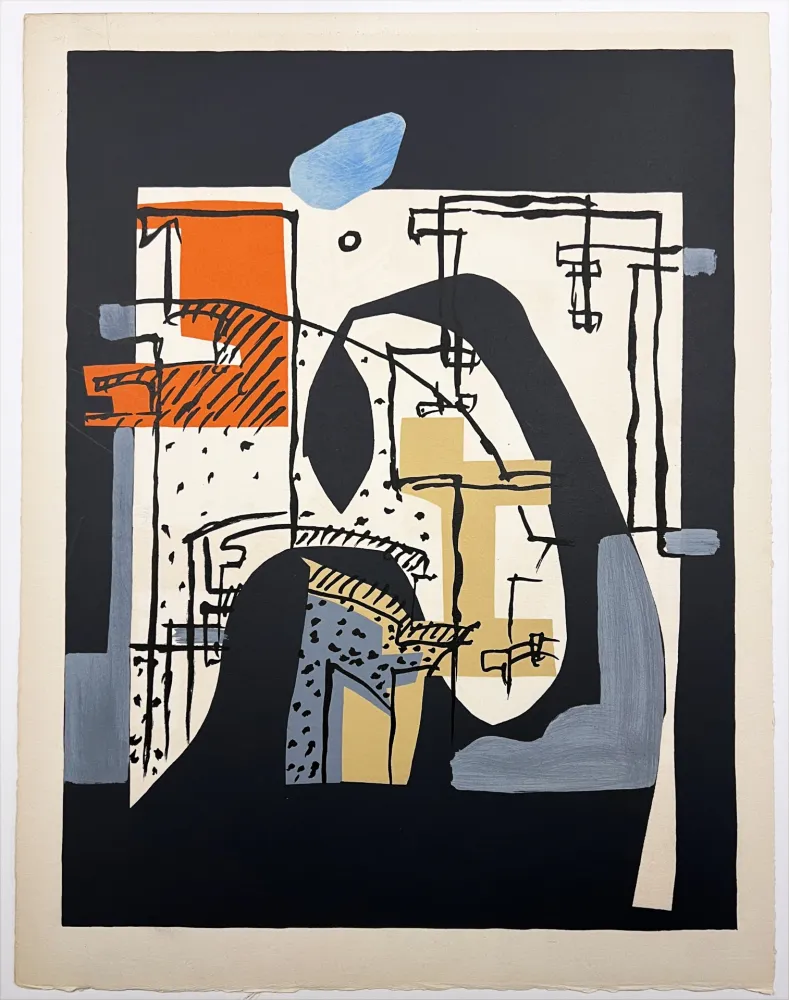 Lithografie Le Corbusier - CARACTÈRES. (Le Poème de l'angle droit, 1955). Planche 17 (E4)