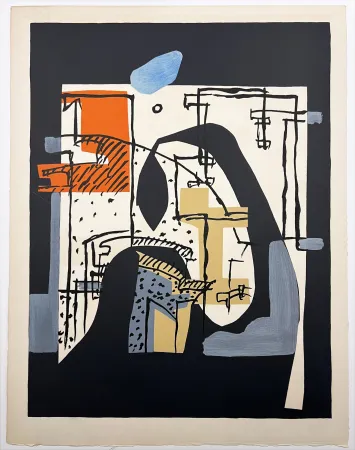 Lithografie Le Corbusier - CARACTÈRES. (Le Poème de l'angle droit, 1955). Planche 17 (E4)