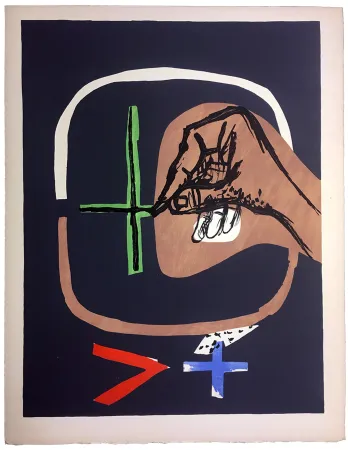 Lithografie Le Corbusier - CARACTÈRES. (Le Poème de l'angle droit, 1955). Planche 19 et dernière (G3)