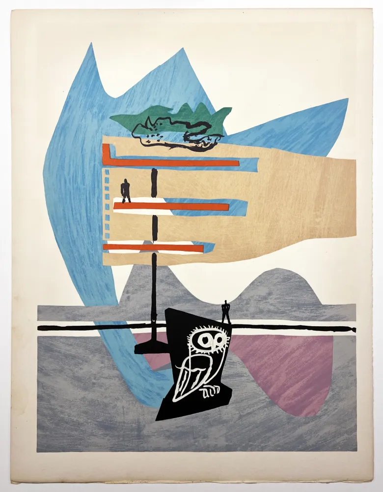 Lithografie Le Corbusier - ESPRIT. (Le Poème de l'angle droit, 1955). Planche 7 (B3)