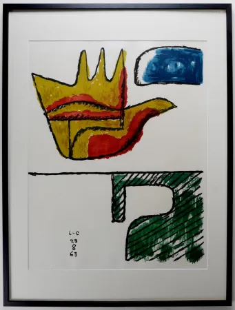 Lithografie Le Corbusier - La Main ouverte, 1963 - Encadrée