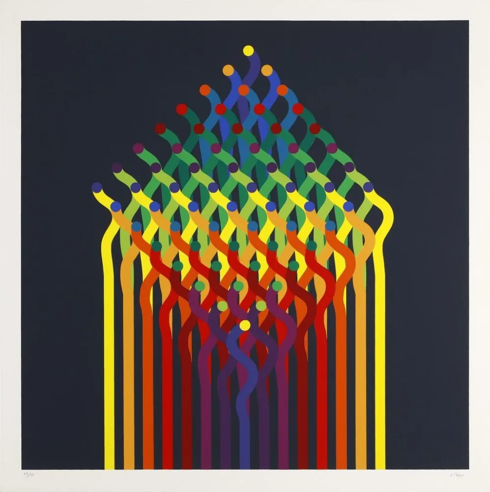 Zeefdruk Le Parc - Julio Le Parc (1928) - Coloured screen print on paper - 1997