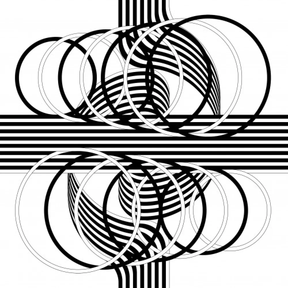 Lithografie Le Parc - Larga marcha, 4 bifurcaciones, 14